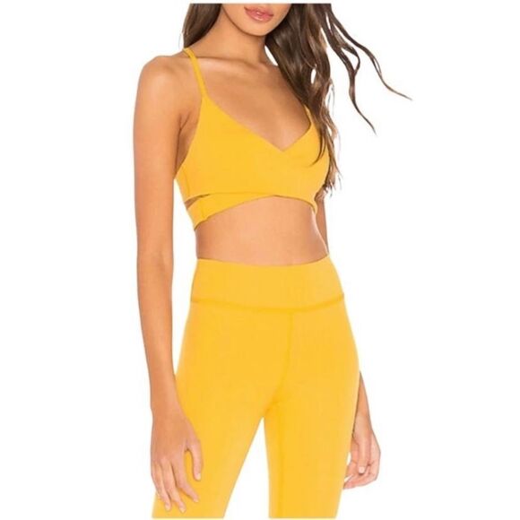 REVOLVE Lovewave Brittany Luka Strappy Yellow Sports Bra sz large - Picture 5 of 7